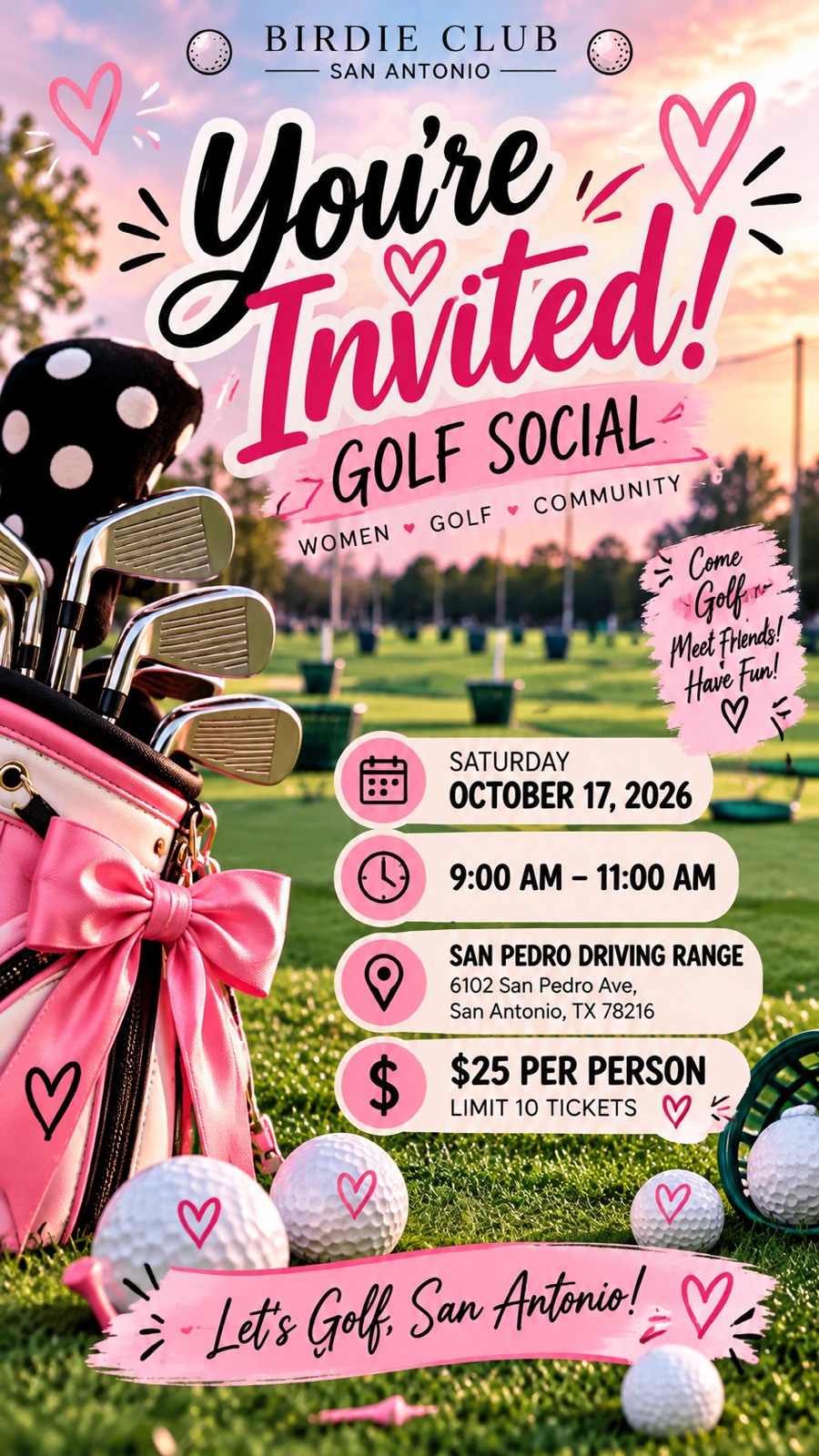 ⛳️ EVENT DETAILS 🎟️ $25 per person 🏌️‍♀️ 📅 Saturday,…